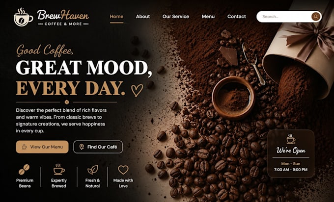 design  wix cafe website coffee shop menu ecommerce loyalty website