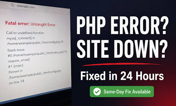 fix php issues and debug php code errors