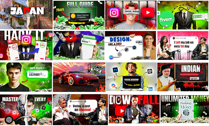 make high CTR gaming and content creator thumbnails