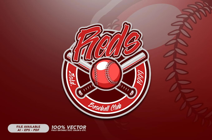 custom baseball mascot logo design for teams and schools