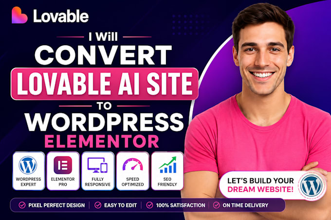 convert, migrate claude, lovable website design to wordpress, shopify, elemento
