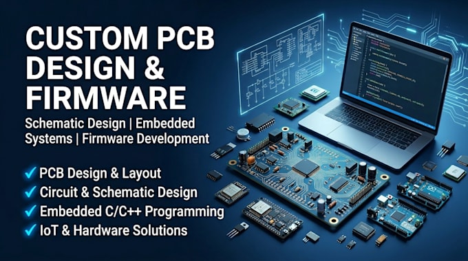 design custom pcb, schematic, and firmware development