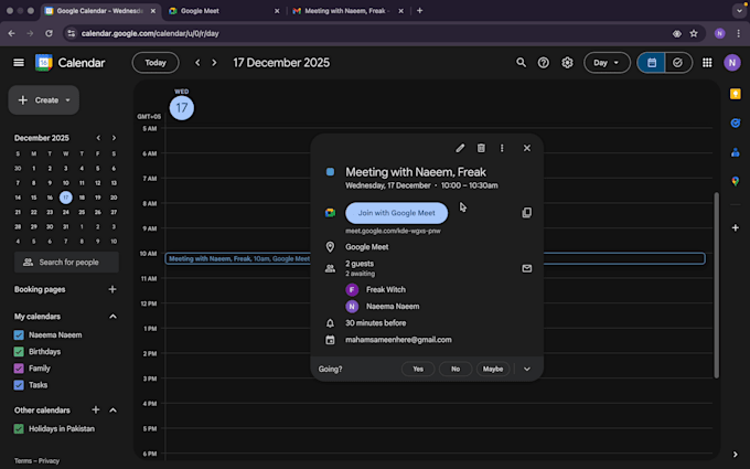 integrate google calendar and meet in android app