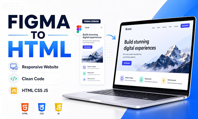 convert figma to responsive HTML CSS website