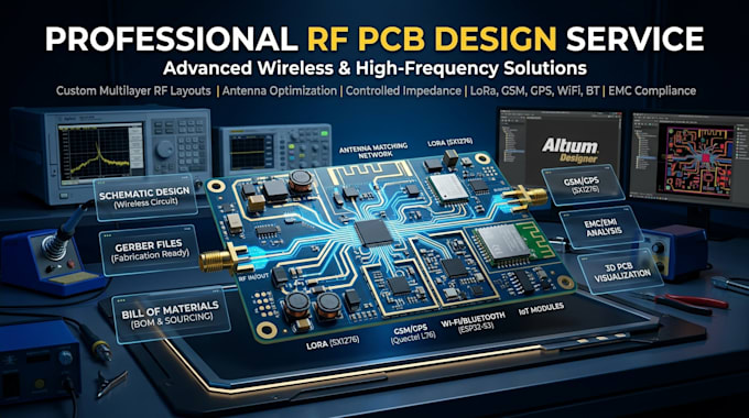 design rf pcb, radio pcb and circuit schematic