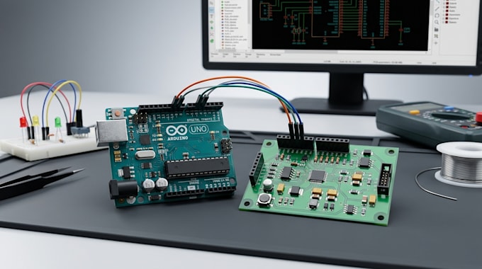 create custom hardware prototypes using esp32, stm32,arduino, and pcb technology