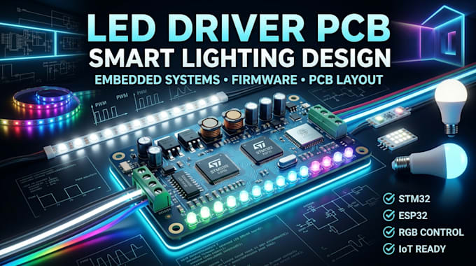 design led driver pcb, led lighting electronics, embedded systems and firmware