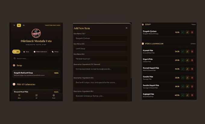 create a multilingual digital restaurant menu with an admin panel