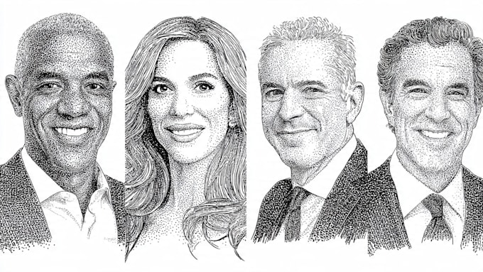 draw a hedcut wsj portrait style from photo
