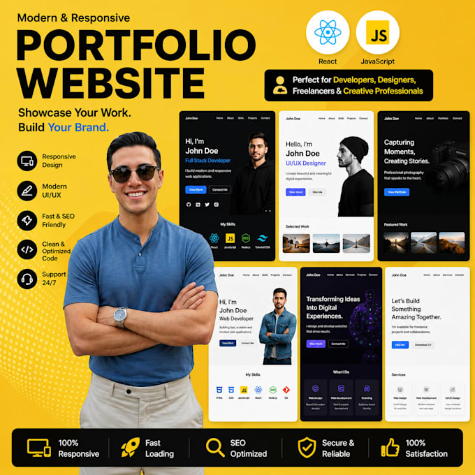 design and create a modern responsive portfolio website