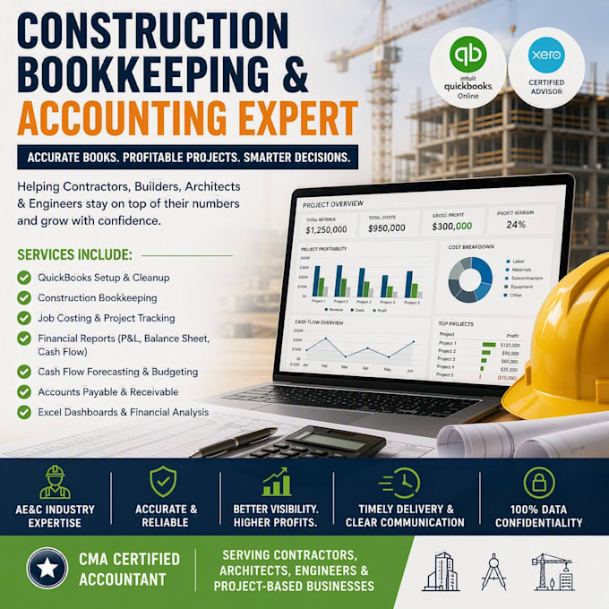 construction bookkeeping, job costing, and project financial reports