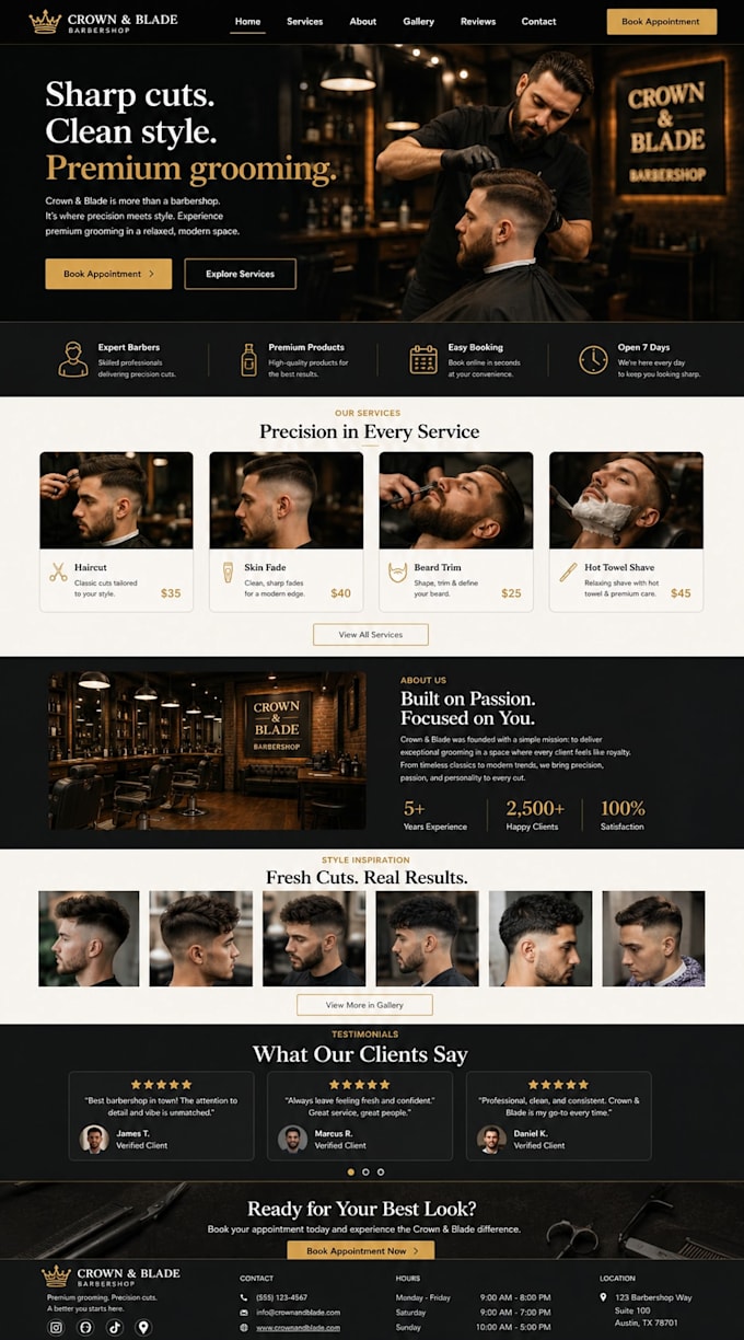 build a modern ai landing page or business website