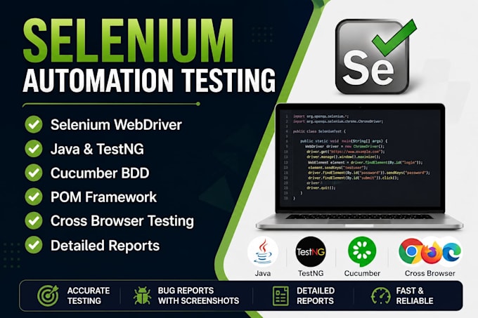 do selenium automation testing using java, testng, pom