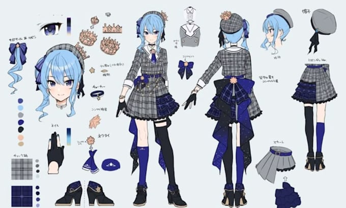 create professional character sheet, model sheet and reference sheet