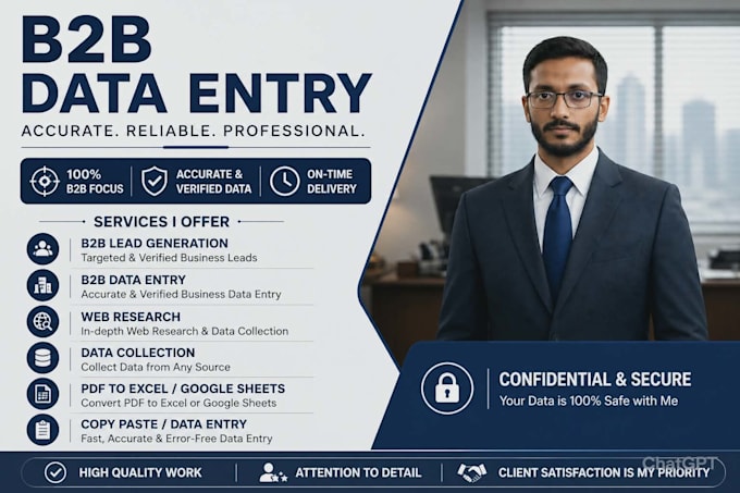 do b2b lead generation, data entry and web research