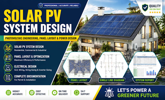 design solar pv system photovoltaic engineering panel layout and power design