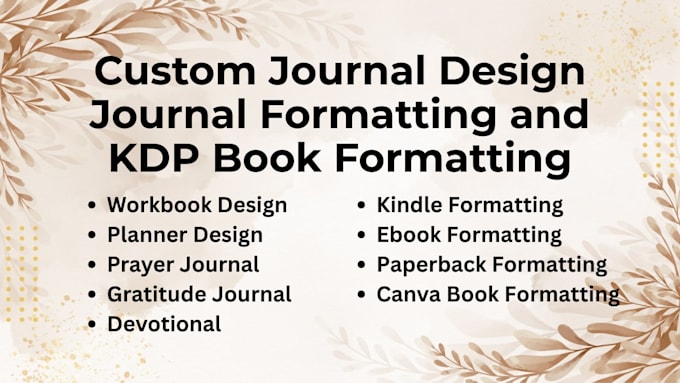 do custom journal design, planner, workbook, journal formating canva book format