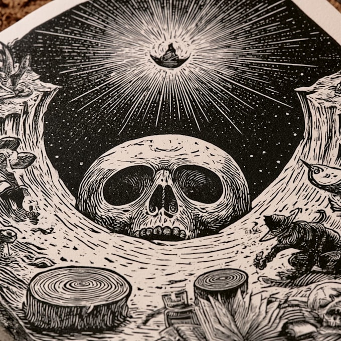 create a linocut illustration