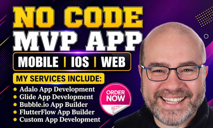 build no code app glide bubble io adalo flutterflow flutter mobile app developer