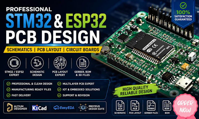 design professional stm32 pcb design esp32 pcb layout schematics, circuit boards