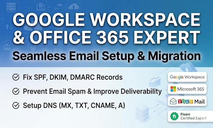 setup google workspace office 365 m365 dns email migration deliverability