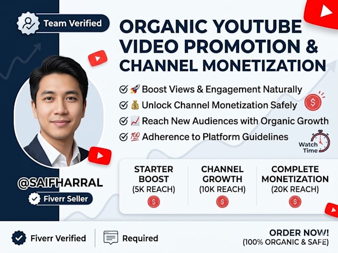 do organic youtube video promotion for channel monetization