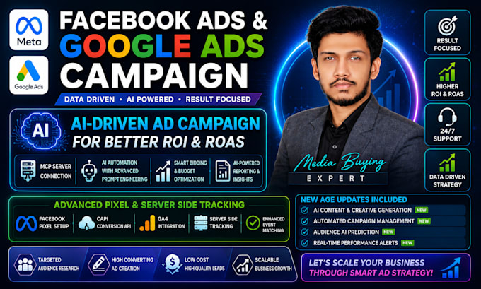 run ai driven facebook and google ads