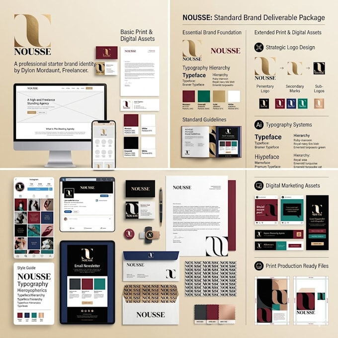 create a professional brand identity and visual system