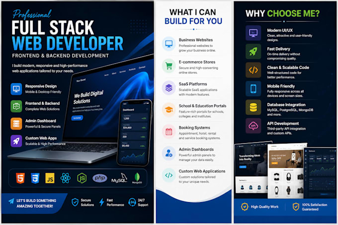 build a custom website with frontend and backend