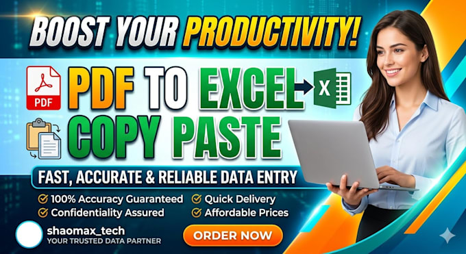be your virtual assistant for PDF to excel copy paste work