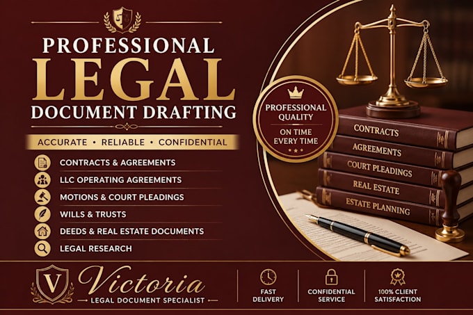 draft contracts, agreements, motions, deeds, and llc documents