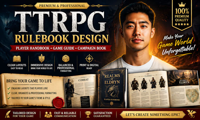 ttrpg game rulebook design, ttrpg formatting, player handbook layout