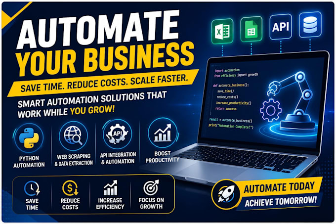 automate your business with python, web scraping, apis and ai automation