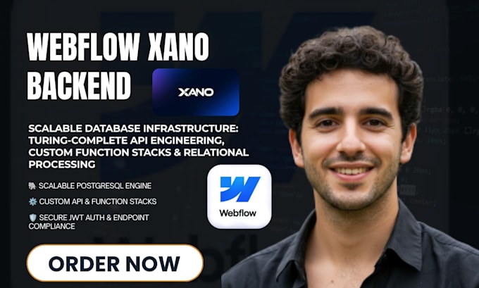 build webfow to xano web app webflow backend integration