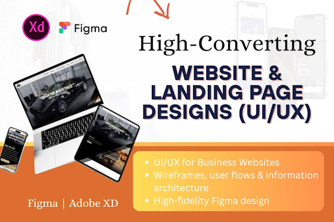 design responsive figma and adobexd website and landing page