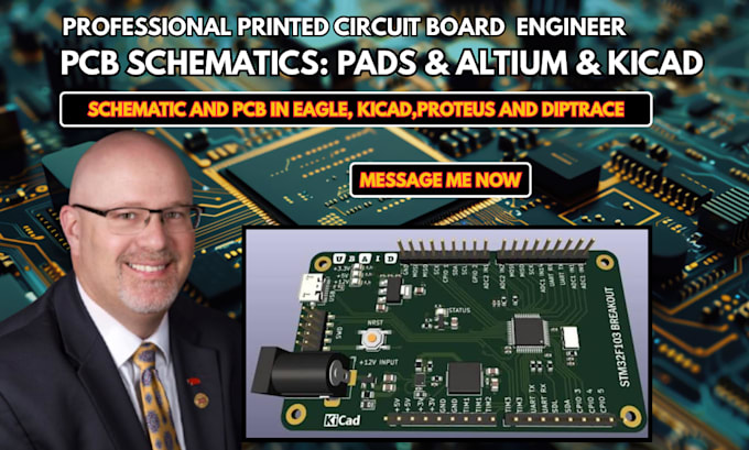 design schematic and pcb in altium,eagle,pads, kicad,proteous,diptrace