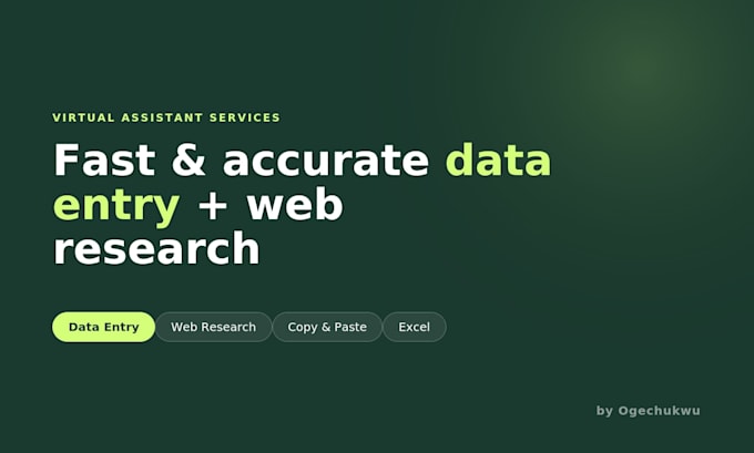 do data entry, web reserch and copy paste work accurately