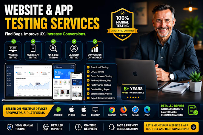 test your website and mobile app for bugs, usability, QA and user experience