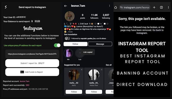 setup instagrm mass reporting bot,takedown harassing copyright,ig mass reporting