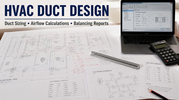 hvac duct design duct sizing airflow calculation balancing report