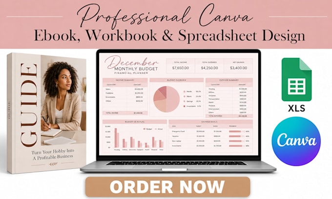 edit canva ebook workbook budget spreadsheet  redesign canva ebook design