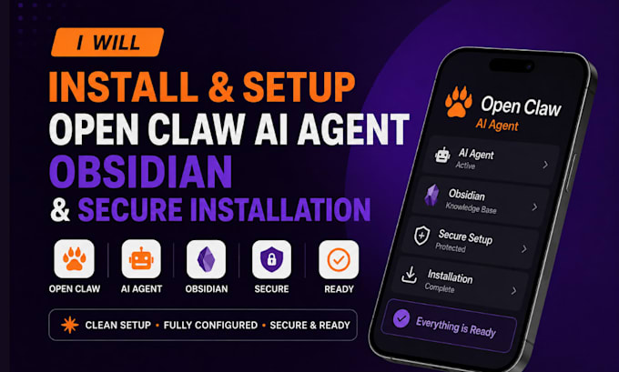 install open claw setup open claw ai agent obsidan and secure installation