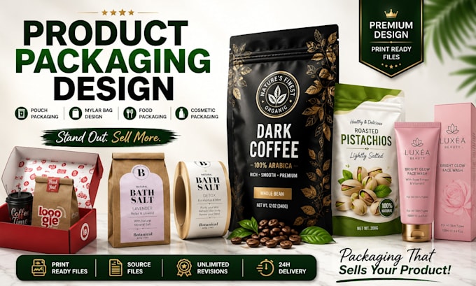 design product packaging, pouch packaging, mylar bag, food packaging