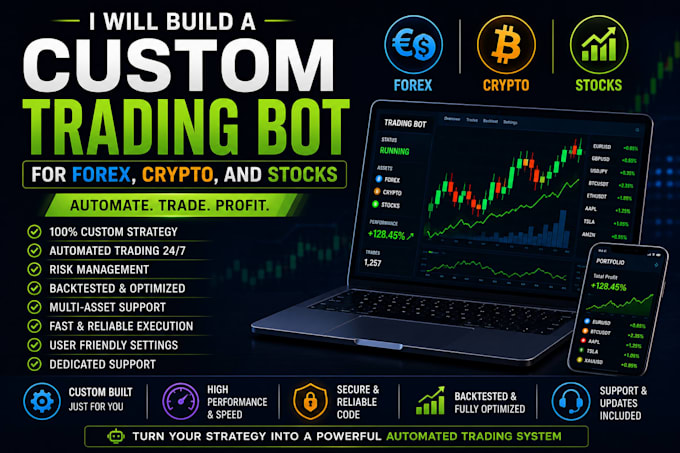 build a custom trading bot for forex, crypto, and stocks