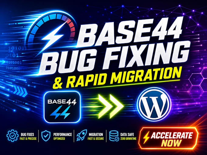 base44 bug fixing base44 migration to wordpress wordpress to base44 optimization