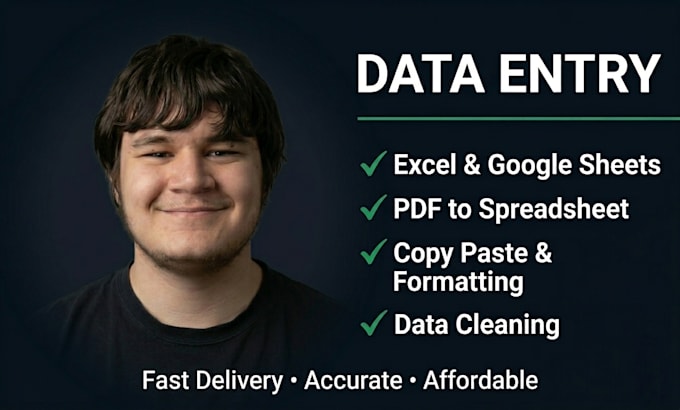 do data entry, copy paste, PDF conversion, and excel formatting