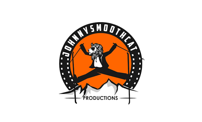design skier drawing logo for johnny smooth cat