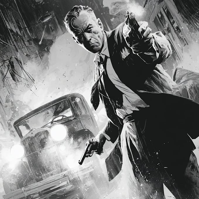 create vintage horror comic book illustration