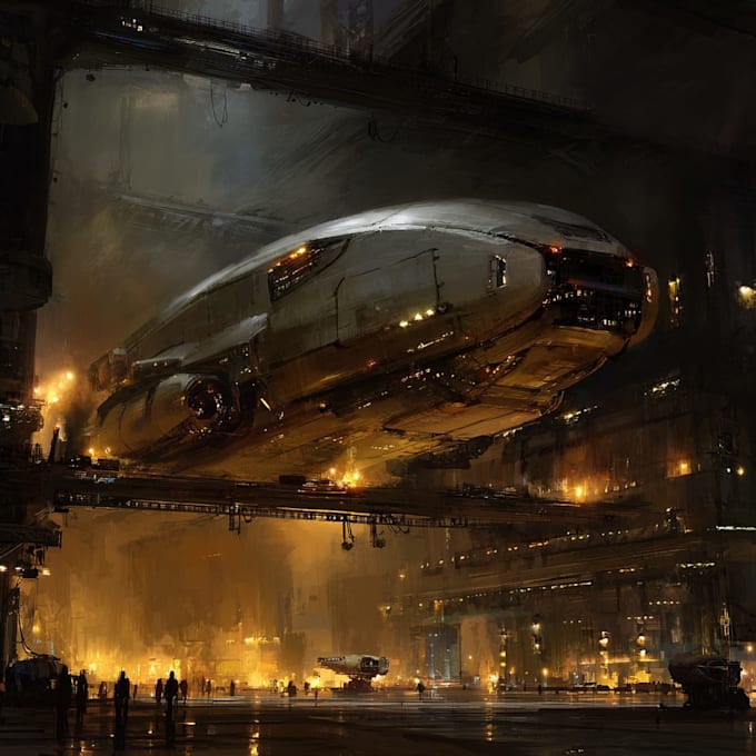 draw high quality spaceship concept