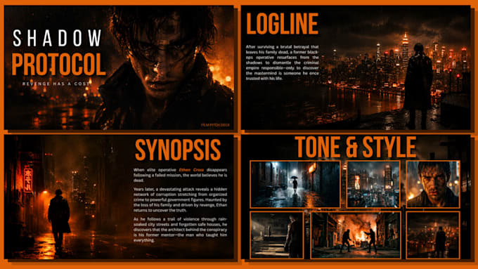 create a netflix style movie pitch deck presentation